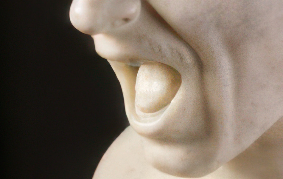 Damned Soul Detail Mouth Gian Lorenzo Bernini